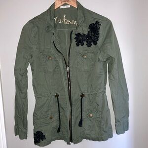 Maurices Green and Black Utility Jacket Military Style